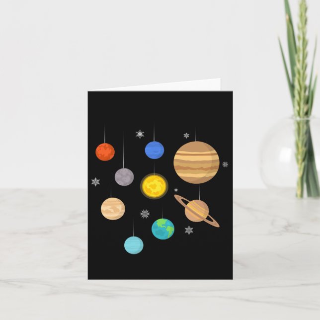 Cartão Planetas No Espaço  (Frente)