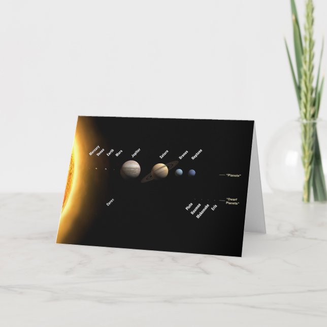 Cartão Planets and Dwarf planets Space NASA (Frente)
