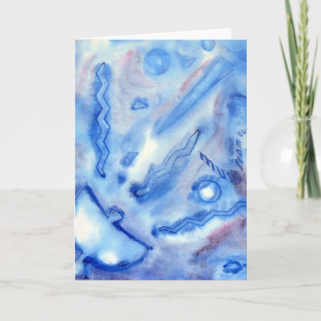 Cartão Planilhas de pintura por aquarela satélite (Frente)