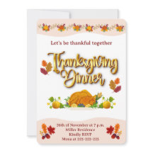 Cartão plano "Ação de Graças"