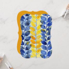 Cartão plano amarelo e azul