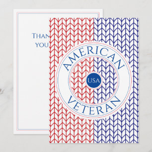 Cartão plano AMERICAN VETERAN 5x7 "Obrigado"
