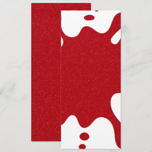Cartão Plano Branco e Vermelho Tomate Abstrato Per