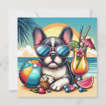 Cartão plano Bulldog francês