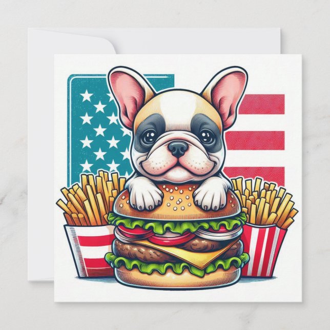 Cartão plano Bulldog francês (Frente)