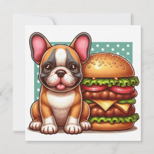 Cartão plano Bulldog francês