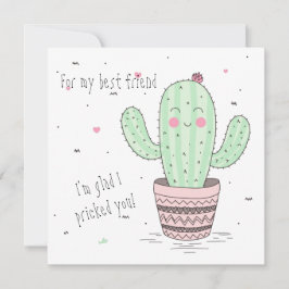 Cartão plano Cactus de melhor amigo