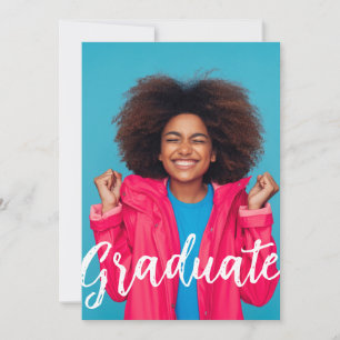 Cartão Plano com Foto de Anúncio de Formatura