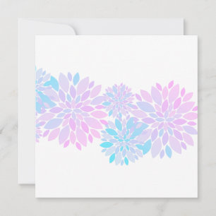 Cartão Plano com Padrão de Flores Pétalas Pastel