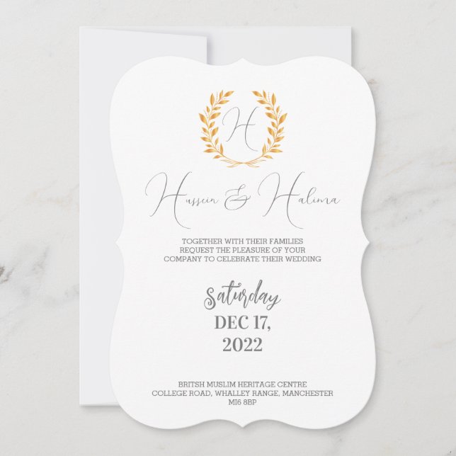 Cartão plano, convite muçulmano (Frente)