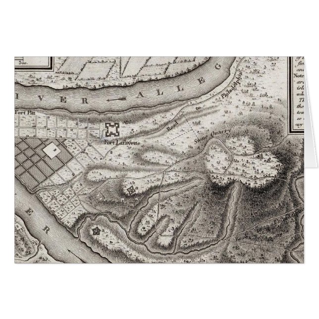 Cartão Plano da Cidade de Pittsburg (Frente Horizontal)