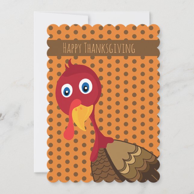Cartão plano de ação de graças para a Turquia com  (Frente)