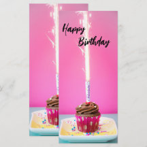 Cartão Plano de Aniversário Cor-de-Rosa – Tema Bol