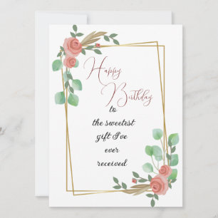 Cartão plano de aniversário da filha