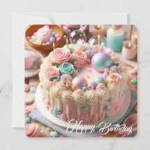 Cartão plano de aniversário feliz para pequenas pr