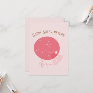 Cartão plano de Aries de aniversário Zodiac