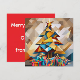 Cartão Plano de Árvore de Natal Moderna Abstrata