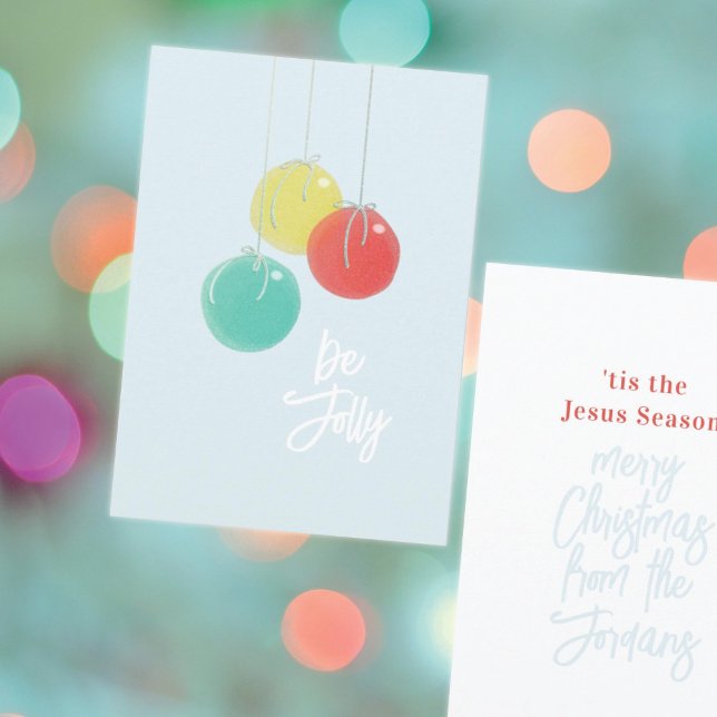 Cartão Plano de Bolas de Natal Espelhadas (Criador carregado)