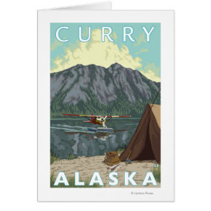 Cartão Plano de Bush & pesca - caril, Alaska