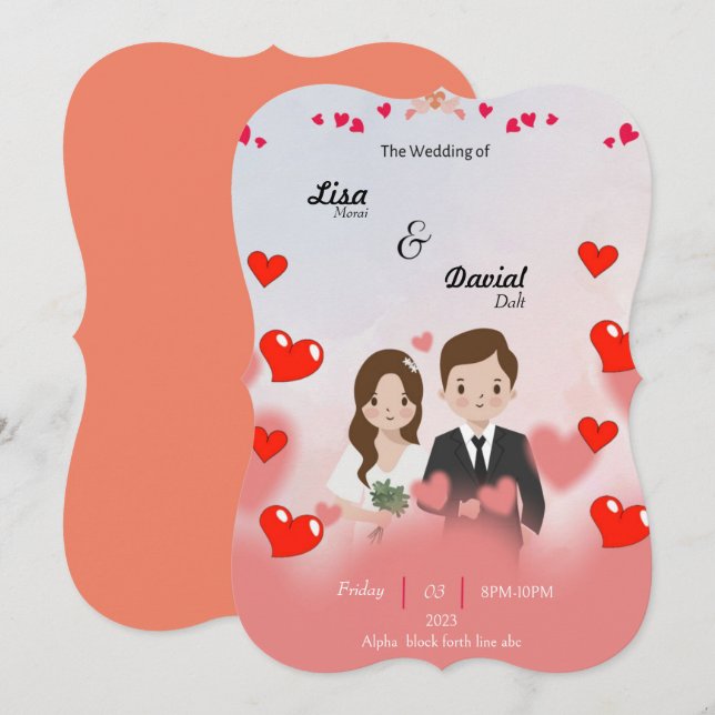 Cartão plano de casamento de outono (Frente/Verso)