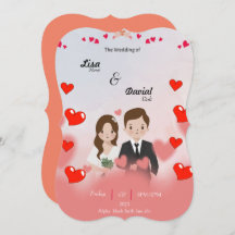 Cartão plano de casamento de outono