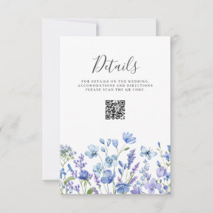 Cartão Plano de Casamento Floral de Flor Azul