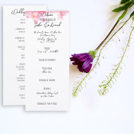 Cartão Plano de Casamento Rústico com Flor Rosa Mi