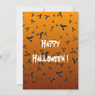 Cartão plano de chapéu de bruxa do Halloween