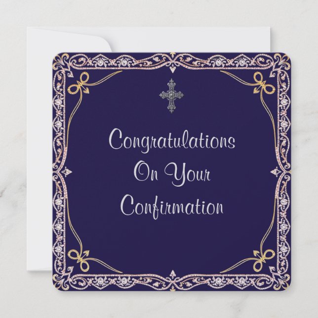 Cartão plano de confirmação cristã (Frente)
