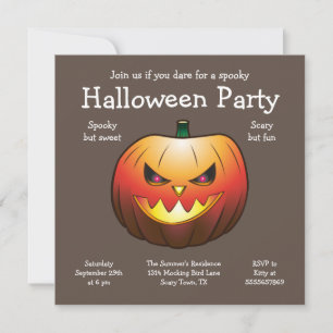 Cartão Plano de Convite à Abóbora Halloween