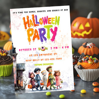 Cartão Plano de Convite à Saída Noturna de Pequeno