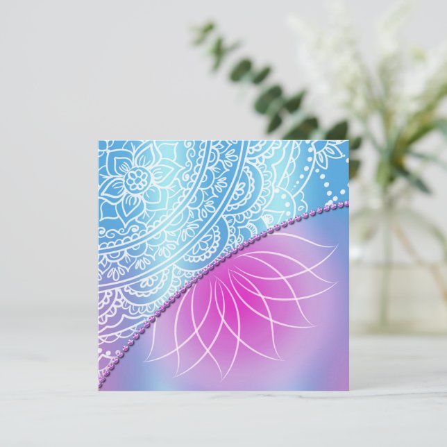 Cartão Plano de Convite de Aniversário de Lace & P (Em pé/Frente)