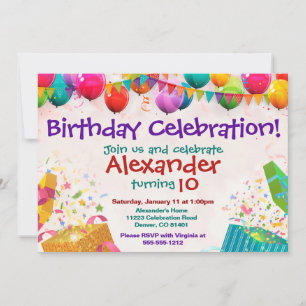Cartão Plano de Convite de Aniversário para Bal