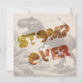 Cartão Plano de Convite para Dinossauro T-rex