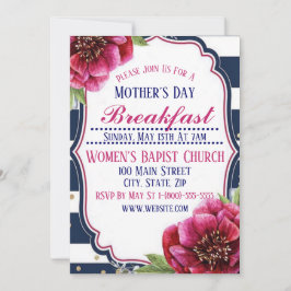 Cartão Plano de Convite para o Café da Mãe