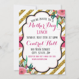 Cartão Plano de Convite para o Dia das Mães Elegan