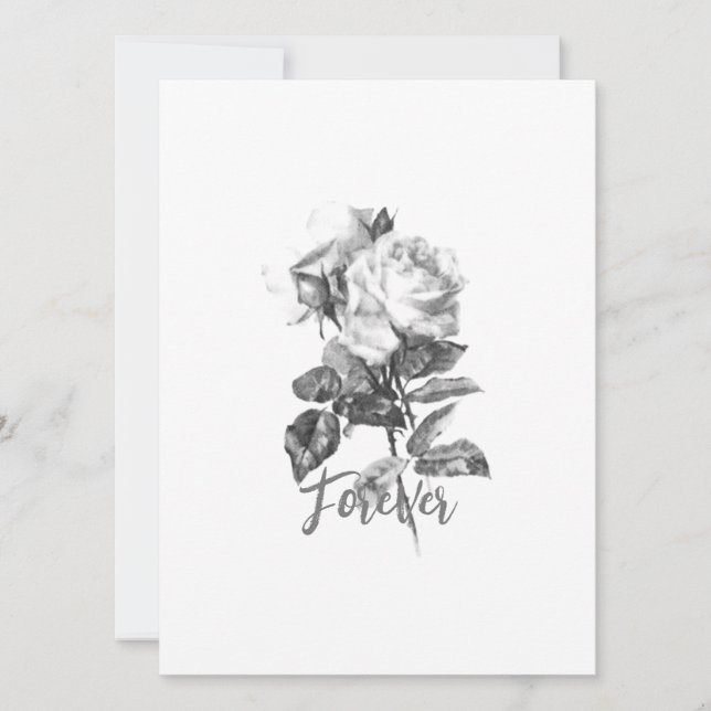 Cartão plano de convite para o dia de casamento (Frente)