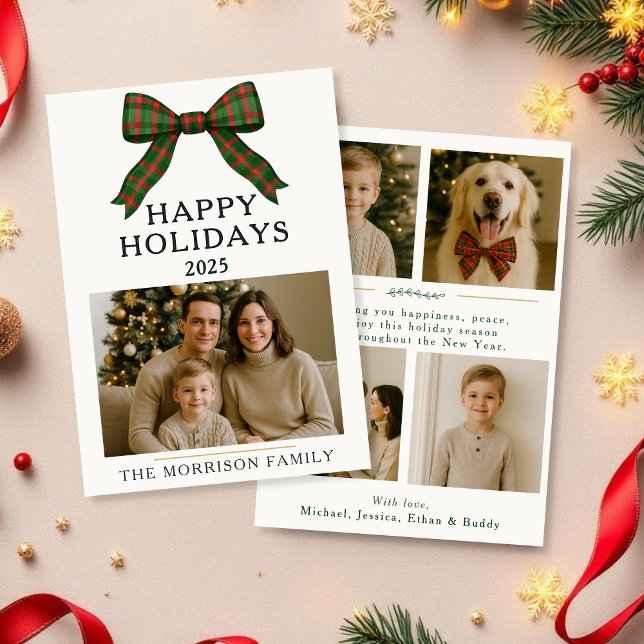 Cartão plano de férias com Xadrez de Natal Coquett (Criador carregado)