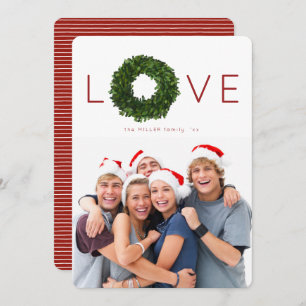 Cartão plano de férias de Natal em Boxwood