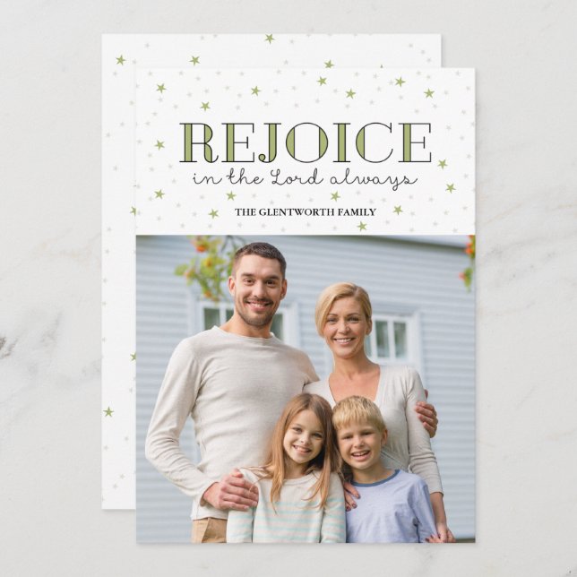 Cartão plano de fotos de Natal de Férias (Frente/Verso)