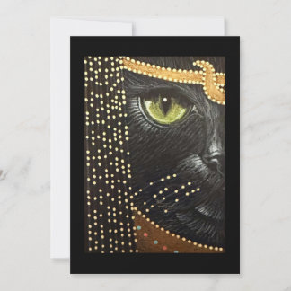 Cartão Plano de Gato Egípcio Preto
