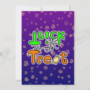 Cartão Plano de Halloween: Travessura ou Doce