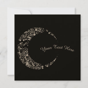 Cartão Plano de Lua Crescente Floral Personalizado