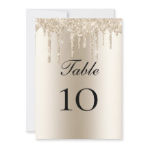 Cartão Plano de Mesa de Casamento com Brilho de Ch