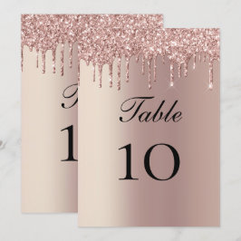 Cartão Plano de Mesa de Casamento com Brilho em Ro