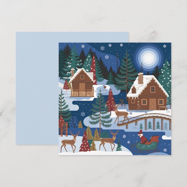 Cartão plano de Natal (Frente/Verso)