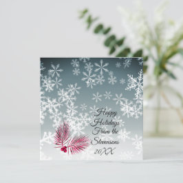 Cartão plano de Natal com floco de neve personaliz