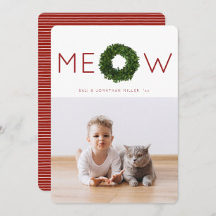 Cartão plano de Natal de Boxwood Wreath Pet