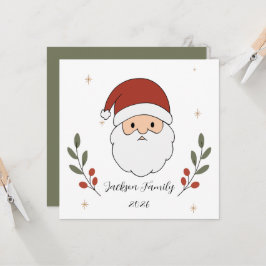 Cartão plano de Natal do Papai Noel aconchegante p