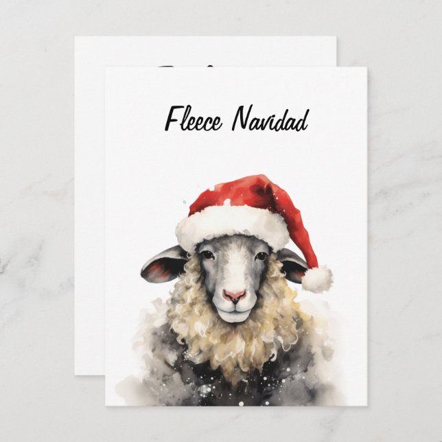 Cartão plano de natal Fleece Navidad (Frente/Verso)